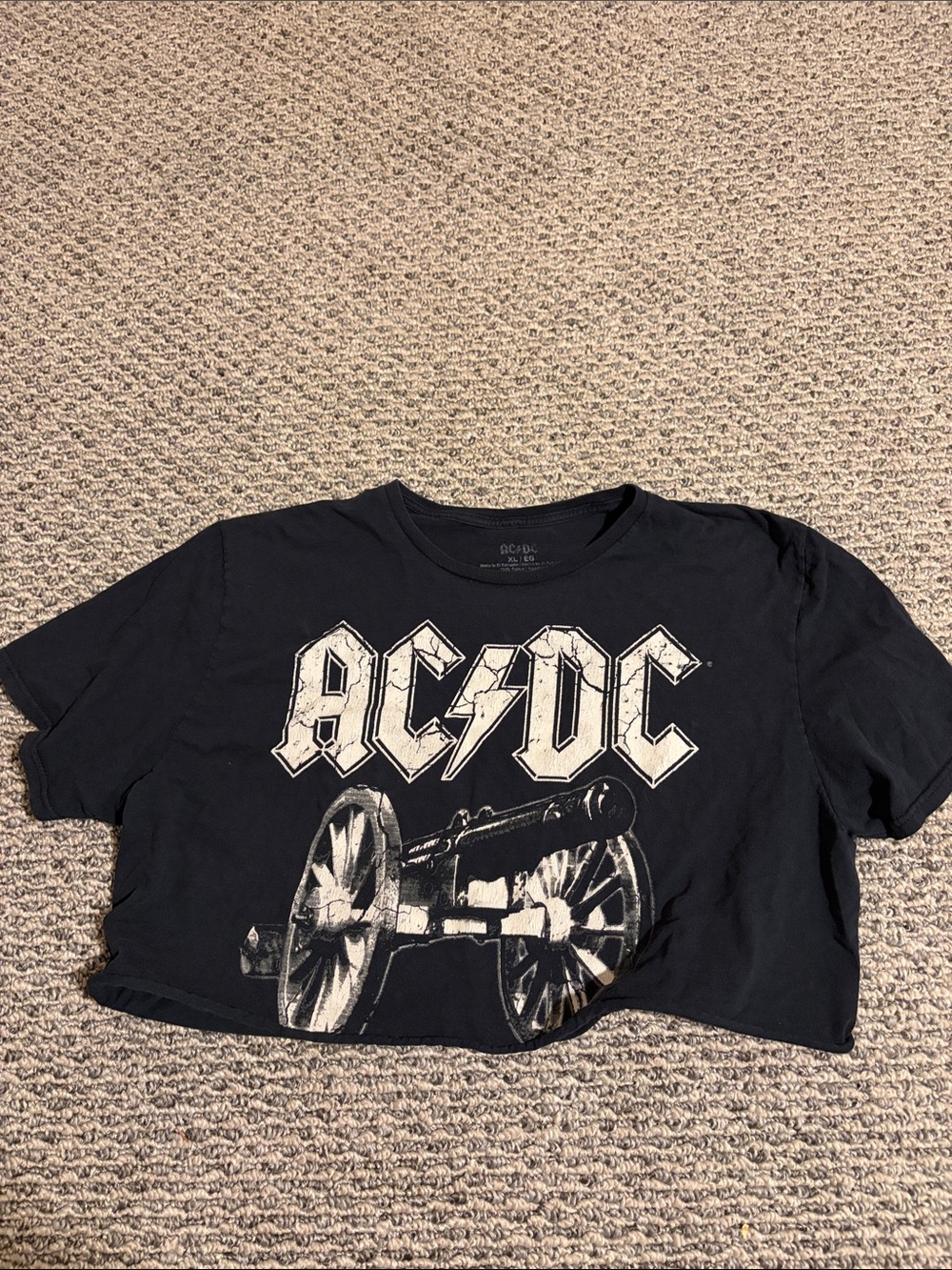 Black Cropped AC/DC shirt